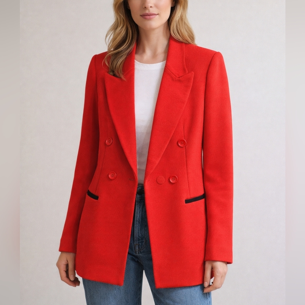 Ph5 Red Magnetic Button Double Breasted Blazer - image 3